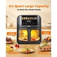 thumbnail image 3 of Bear Air Fryer 6.4Qt, 8 en 1 Airfryer Temporizador Temp ajustable Comidas familiares rápidas con libro de cocina, ventana grande visible Asado Hornear crujiente Recalentar papas fritas congeladas, ces, 3 of 5