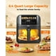 thumbnail image 3 of Bear Air Fryer 6.4Qt, 8 en 1 Airfryer Temporizador Temp ajustable Comidas familiares rápidas con libro de cocina, ventana grande visible Asado Hornear crujiente Recalentar papas fritas congeladas, ces, 3 of 5