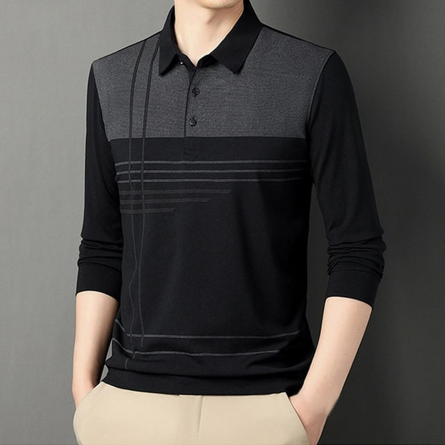 Blusa y camisa de manga larga con cuello vuelto para hombre, pijama deportivo para el hogar, camiseta de color liso, blusa deportiva de poliéster para hombre