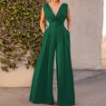 thumbnail image 1 of Monos Elegantes Mamelucos sin espalda para mujer Traje de dama de oficina con cuello en V profundo y hombros descubiertos (Verde M) Ygjytge para Mujer Verde T L, 1 of 6