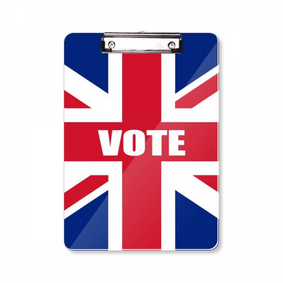 Grande-Bretagne Drapeau Vote pour les Élections Générales Presse-Papiers Dossier Écriture Pad Support Plaque A4
