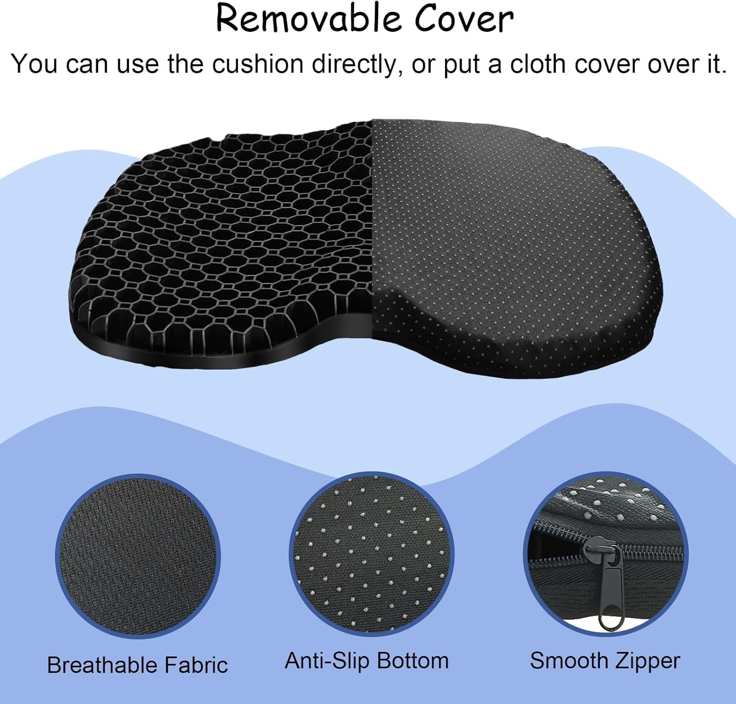 Anti-Slip Kayak Seat Cushion - Waterproof Thicken Gel Boat Kayak Canoe Rowing Stadium Pad for Sit in Kayak Chair Kayak Accessories Equipment Gear for Fishing Kayak