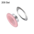thumbnail image 3 of 200 Set Round Grommets 10mm Dia Metal Eyelets with Washers for Scrapbooking Shoes Clothes Leather Canvas, Pink, 3 of 6