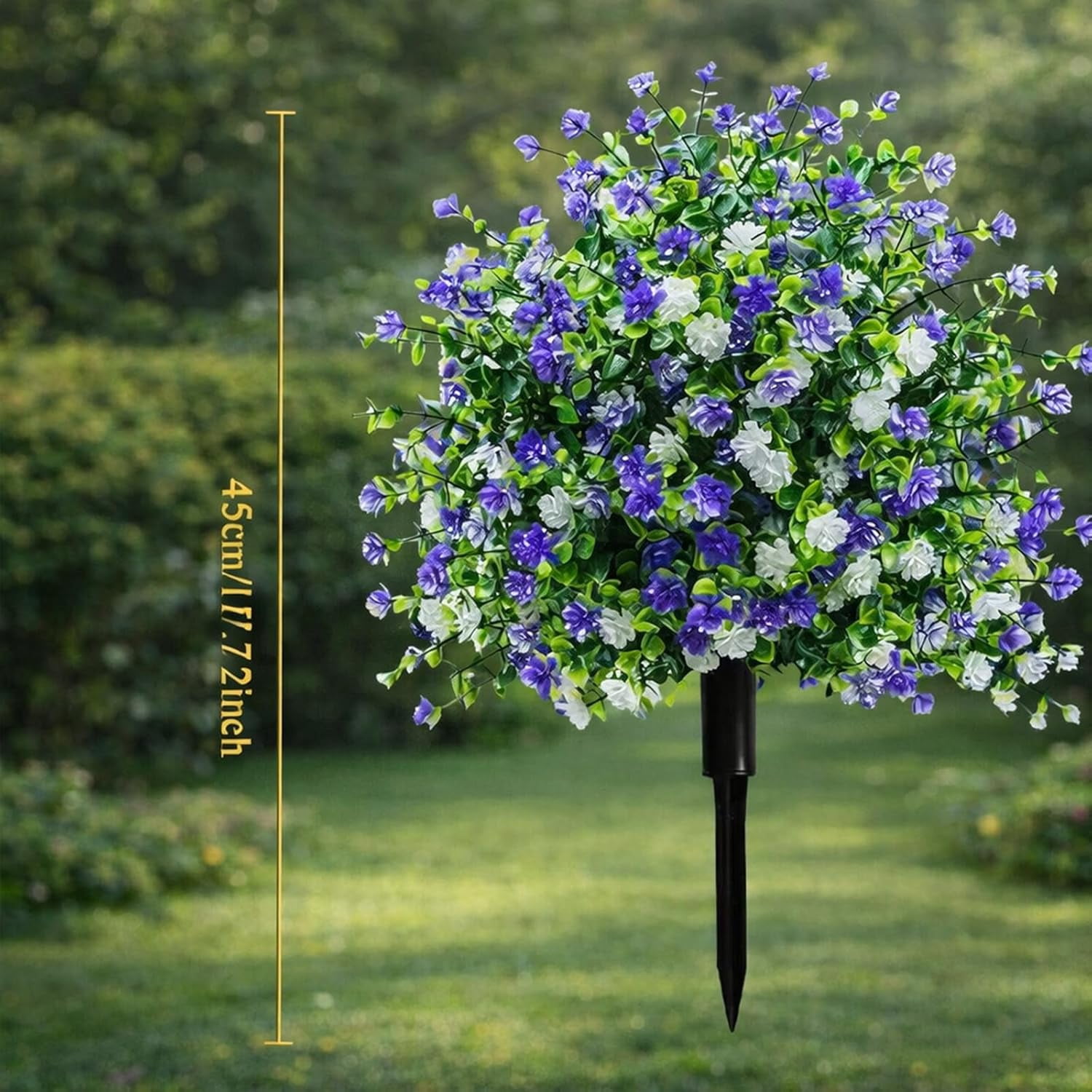 Artificial Potted Trees with Ground Stakes, UV Resistant Outdoor Faux Camellia Plants, Lifelike Artificial Flower Potted Shrubs for Front Porch, Patio, Garden & Yard Decor (#C*1)