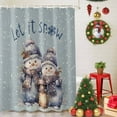thumbnail image 5 of Cute Snowman Merry Christmas Shower Curtain for Bathroom, Winter Snow on Gray Waterproof Shower Curtains Washable Quick Dry with Hooks Bathtub Curtains 72x72IN, 5 of 9
