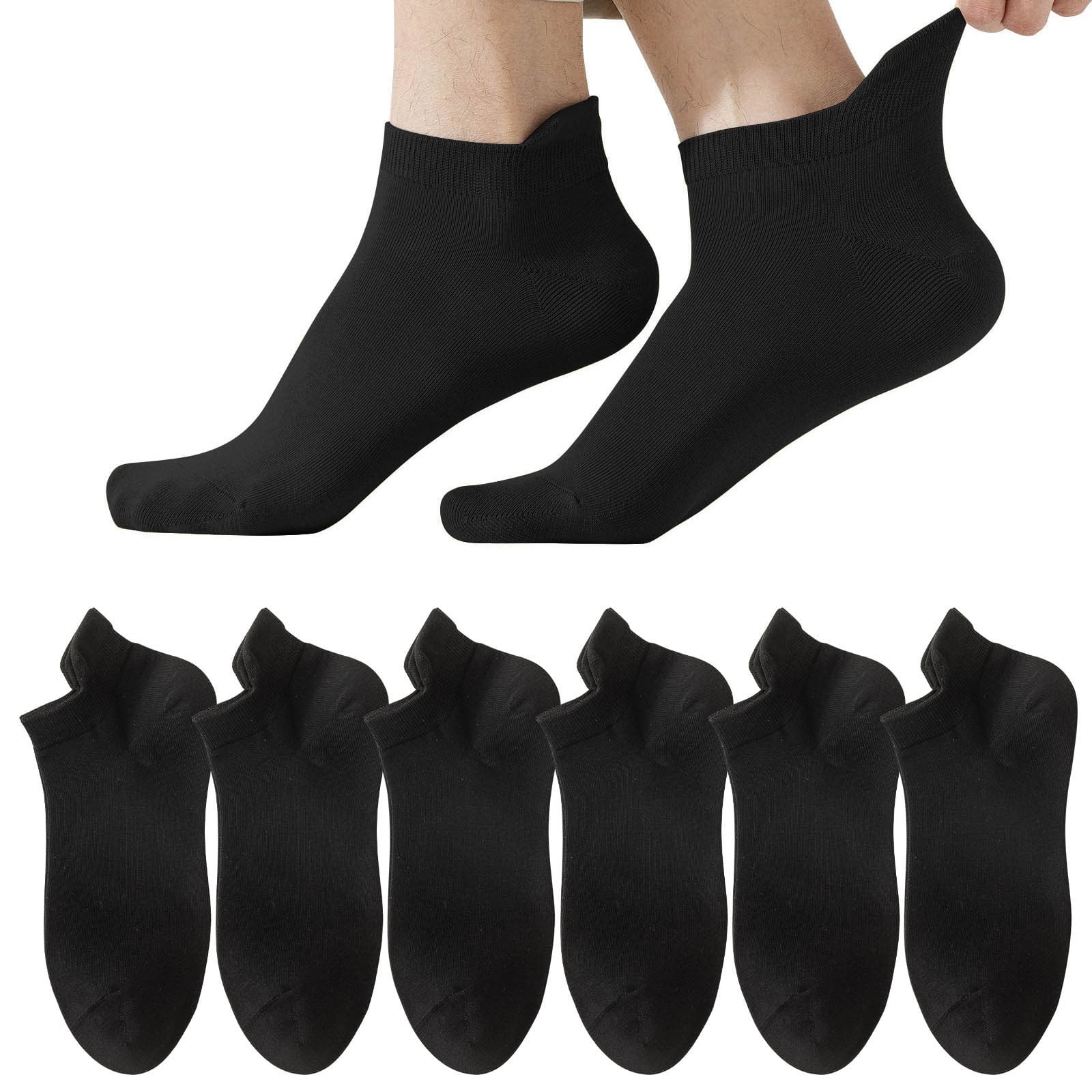 Awdenio 6 Pairs Man Socks Mesh Ventilation Non Slip Liner Footies Thin Socks Lightweight Ankle Socks