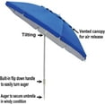 thumbnail image 3 of Bayside21 7 ft Beach Umbrella with Sand Anchor & Tilt, UV 50+ Protection Outdoor Sunshade Umbrella with Carry Bag,Polyester Fabric with Silver Coating, Blue, 3 of 5