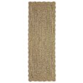 thumbnail image 3 of GlowSol 2'x8' Scalloped Edge Hallway Runner Rug Modern Braided Print Pattern Runner Rug Bedside Non Slip Runners for Kitchen Laundry, Natural, 3 of 8
