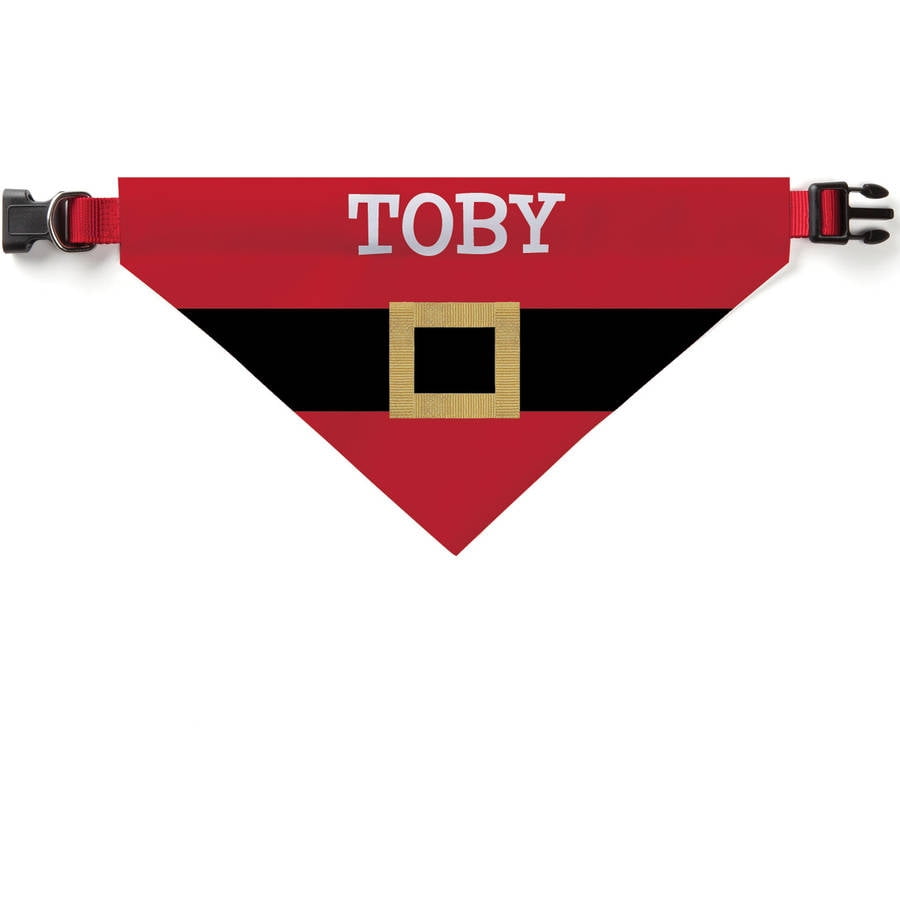 Santa Belt Personalized Pet Christmas Bandana Collar Cover