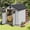 Gray, variant on Dextrus 6 x 4 ft Metal Tool Shed with Window Four Vents Lockable Door Outdoor Storage Unit for Backyard Lawn Patio Tools Equipment Trash Bins Dark Gray