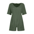 thumbnail image 6 of asjyhkr Wowomens Rompers Short for Summer Jumpsuits with Pockets Lightweight Breathable Casual Beach Vacation Shorts, 6 of 8