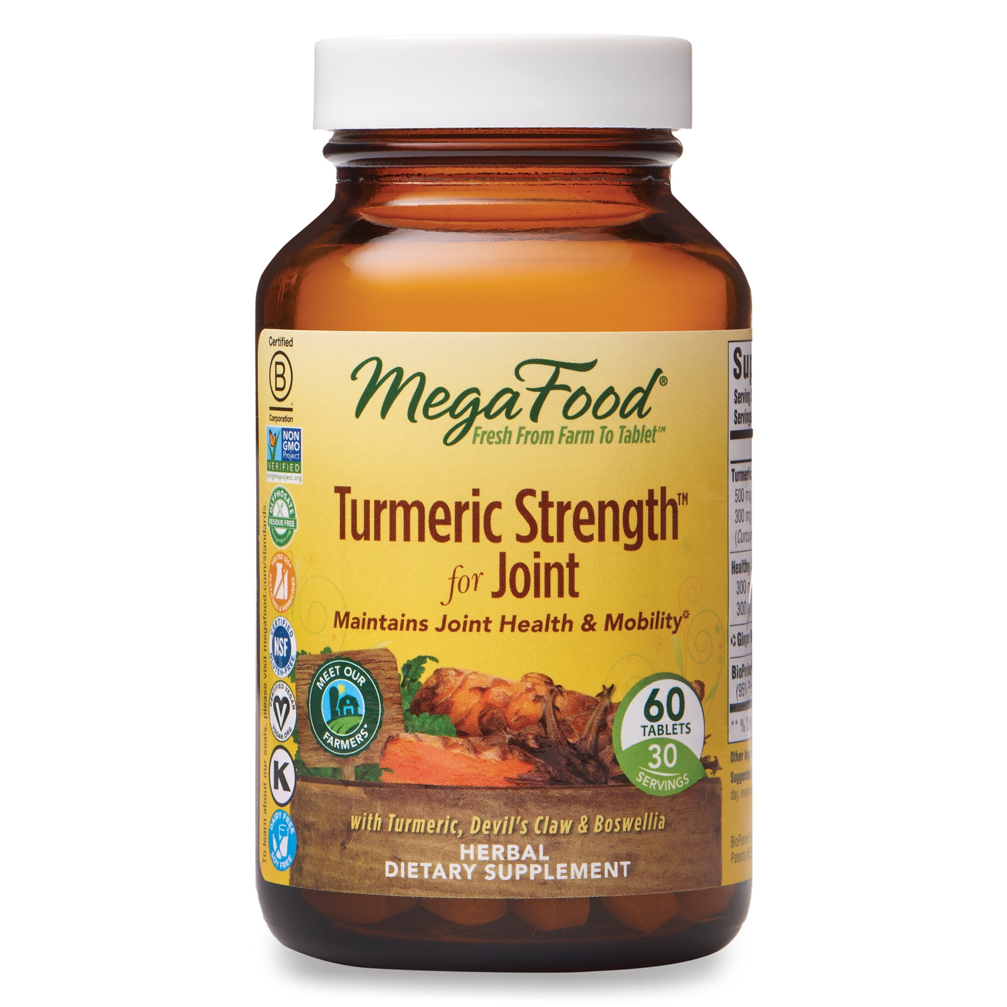 MegaFood, Turmeric Strength for Joint, Maintains Joint Health and Mobility, Vitamin and Herbal