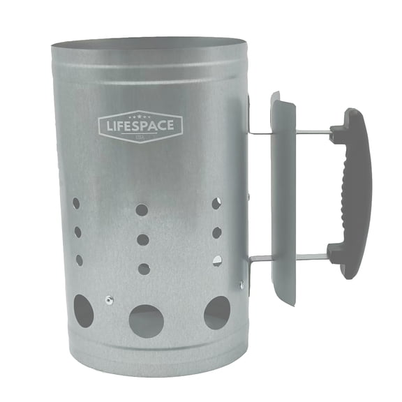 Lifespace Galvanized Charcoal Chimney Starter - Quick and Safe BBQ Grill