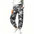 thumbnail image 4 of Karymi Halara Pants Women Camo Printed Joggers, Elastic Drawstring Waist Sweatpants with Hand Pockets, Elastic Cuffed Ankle Daily Sports Pants, 4 of 9