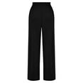 thumbnail image 6 of EDFBUYKRS Female Women Pants Casual Womens Pants Petite Women Casual Knitted Ribbed Hight Waist Solid Color Long Pants Trousers with Pockets M, 6 of 7