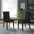 thumbnail image 2 of Side Dining Chair, Set of 2, Black, Velvet, Modern Contemporary, Kitchen Room Cafe Bistro Restaurant Hospitality, 2 of 9