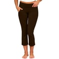 thumbnail image 2 of BLVB Women Fold over Capri Pants Low Rise Workout Yoga Leggings Stretch Soft Lounge Cropped Capris with Pockets, 2 of 7