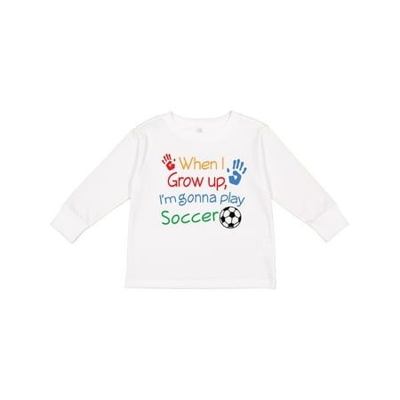 

Inktastic Future Soccer Player Childs Gift Toddler Boy or Toddler Girl Long Sleeve T-Shirt