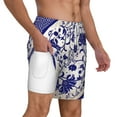 thumbnail image 2 of Kdxio Print Men'S Swim Trunks With Compression Liner 7 Inch Inseam Quick Dry Swim Shorts, 2 of 7