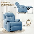 thumbnail image 2 of Korser Manual Small Recliner Chair for Small Spaces for Living Room,Blue, 2 of 6