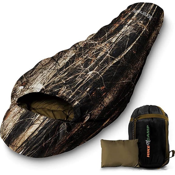 SereneLife Backpacking Sleeping Bag Camping Gear Mummy Sleeping Bag for Adults/Teens W/ Pillow, Bag
