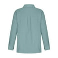 thumbnail image 6 of Wiyuqeen Womens Plus Sized Button Down T-shirts Basic Gauze Cotton Linen Dressy Shirts Long Sleeve Oversized Boyfriend Solid Tunic Tops with Pockets, 6 of 7