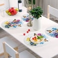 thumbnail image 5 of Colorful Butterflies Black Round Placemats Plate Mats 15 Inch Non-Slip Heat Resistant Washable PVC Set Indoor for Kitchen Dining Table 6PCs, 5 of 6