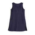 thumbnail image 4 of Fashionable Casual Slimming Sleeveless Bodycon Dress With Round Neck Navy XXL, 4 of 4