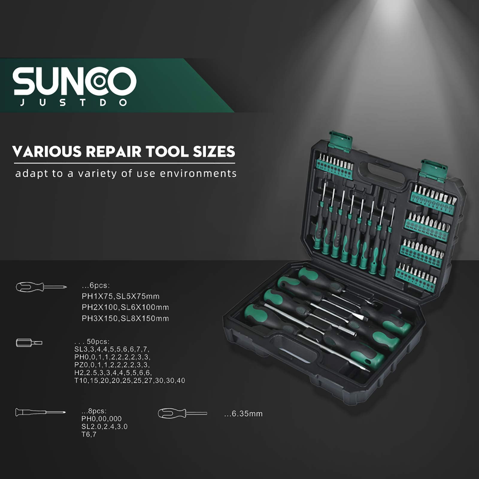 SUNCOO 100 Piece Home Repair Tool Set, General Household Hand Tool 