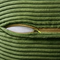 thumbnail image 3 of Moss Green Corduroy Pillow Covers 16x16 Inch with Splicing Set of 2 Super Soft Boho Striped Pillow Covers Broadside Decorative Textured Throw Pillows for Spring Couch Cushion Bed Livingroom, 3 of 12