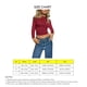 thumbnail image 5 of Top corto ajustado Reversible de moda informal sin espalda de manga larga para mujer, 5 of 5