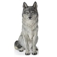 thumbnail image 2 of STATUE de Loup Gris Assise, 2 of 3