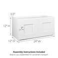 thumbnail image 6 of Design House Brookings Ready to Assemble Wood Shaker Bridge Wall Kitchen Cabinet (24 x 12 x 12), Sherwin Williams® White, 6 of 17