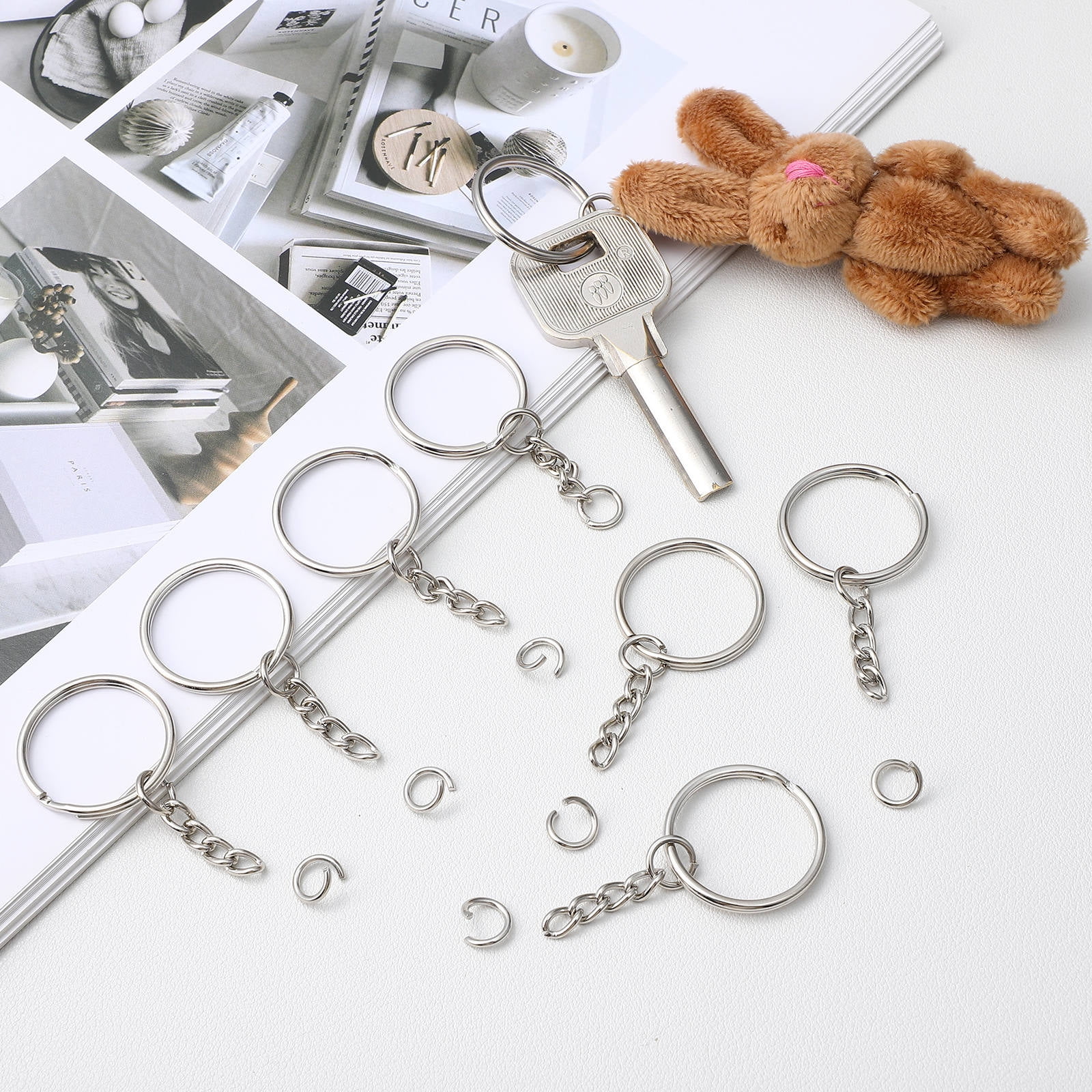 MLINS 360 Pcs  Keychain Making Accessories Key Rings Jump Rings with Chains for Organizing Keys and Making Crafts