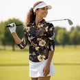 thumbnail image 4 of Uorisanigo Hummingbird Flower Women's Golf Shirt Size 2XL Fashion Women's 3/4 Sleeve Athletic Golf Shirts Versatile Workout Tops Zip Up Collar Quick Dry Outing Wear Workout Sports, 4 of 7