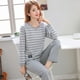 thumbnail image 4 of Conjunto de pijamas de algodón grueso para Mujer, ropa de dormir delgada con patrón de dibujos animados, Otoño e Invierno, 4 of 5