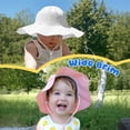 thumbnail image 4 of Gorro de playa para bebé HONGTEYA para niñas pequeñas, UPF 50+, rosa y blanco, 4 of 7