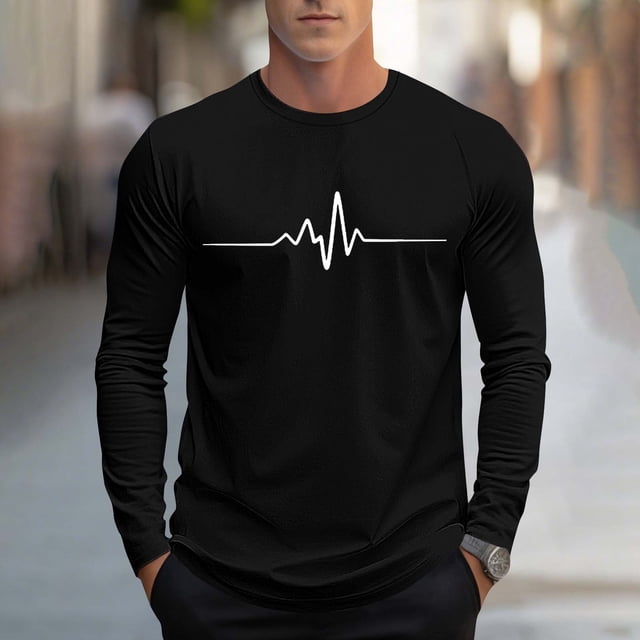 Blusas y camisas de manga larga con cuello redondo, moda casual para hombre, estampado deportivo, blusas de manga larga con cuello redondo, camisas para hombre, blusa de poliéster