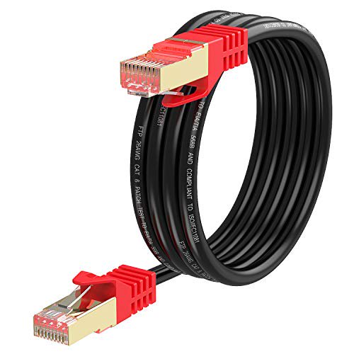 Outdoor Cat 6 Ethernet Cable 10ft, XXONE 26AWG Heavy-Duty Cat6 Networking Cord Patch Cable RJ45 LAN Wire Cable FTP Waterproof Direct Burial