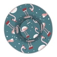 thumbnail image 2 of Daiia Elegant Flamingo Wearing A Christmas Hat Pattern Bucket Hat - Trendy Cotton Sun Hat for Beach, Golf, Fishing - Fun Outdoor Vacation Boonie for Men and Women, 2 of 9