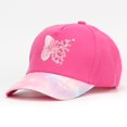 thumbnail image 5 of Oiyii Toddler Girl's Adjustable Baseball Hats Butterfly Embroidery Printed Outdoor Play Trucker Caps Youth Headwear, Rd1, 5 of 8