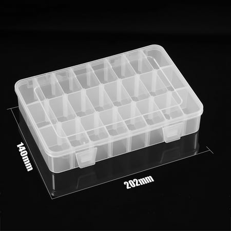 Anself - Jewelry Organizer Box 24 Grids Clear Storage Transparent 