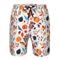 thumbnail image 4 of Kdxio Autumn Pumpkins Fall Leaves Pattern Mens Casual Shorts - Drawstring Summer Beach Sports Shorts for Men, 4 of 9