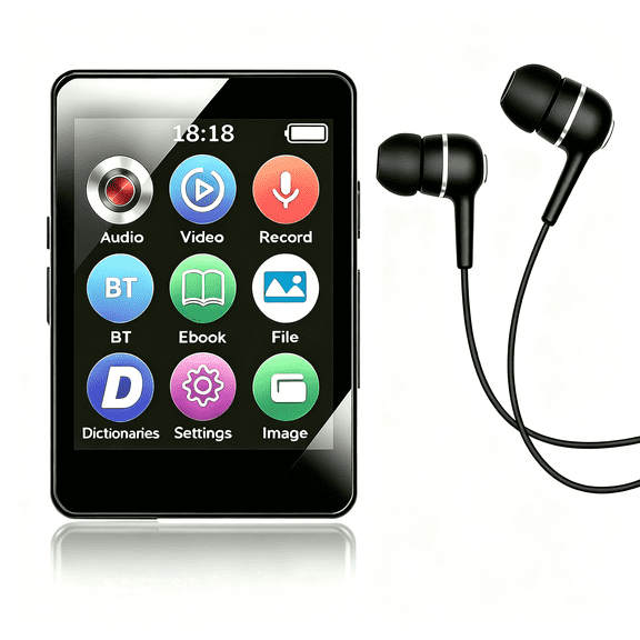 MP3 Player Mini Digital Walkmen,Portable MP4 Bluetooth Stereo Speaker HiFi Music Player,Multifunction Recording Alarm Clock Video Playback Photo Album,Supports up to 128GB for Kids,Running,Walking