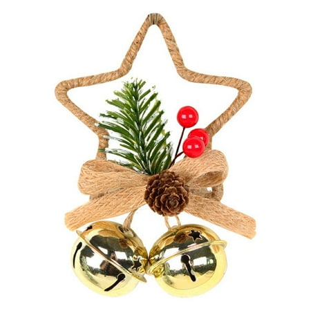 

Christmas Pendant Star Bell Wall Hanging Waterproof Decoration Holiday Atmospheres Elegant Showcase Xmas Decor Ornament Red