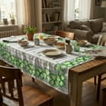 thumbnail image 5 of Sm:)e Buffalo Plaid Shamrock Eucalyptus St. Patrick's Day Tablecloth 52x70 Inch, 5 of 8