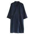 thumbnail image 4 of Tnhcen Men's Summer Robe Short Sleeve Lightweight, V-Neck Bathrobes for Men with Pockets, Soft Polyester Loungewear Housecoat for Home Size M-L, 4 of 6