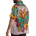 thumbnail image 3 of Thanksgiving Font Men's Short Sleeve Beach Button Down Casual Printed Summer Shirts - Unisex, 3 of 6