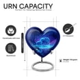 thumbnail image 2 of Yatskia Blue Elephant Urns for Human Ashes Adult Female, Funeral Burial Urns for Human Ash, Memorial Keepsake Urn for Ashes Adult Male, (Heart Pack of 1, 3 Inch), 2 of 8
