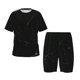 thumbnail image 1 of Fotbe Black Marble Pijama Estampada de 2 Piezas para Niños – Ropa de Dormir de Manga Corta Cómoda para Niños y Niñas, Camiseta y Shorts de Algodón-Medium, 1 of 6